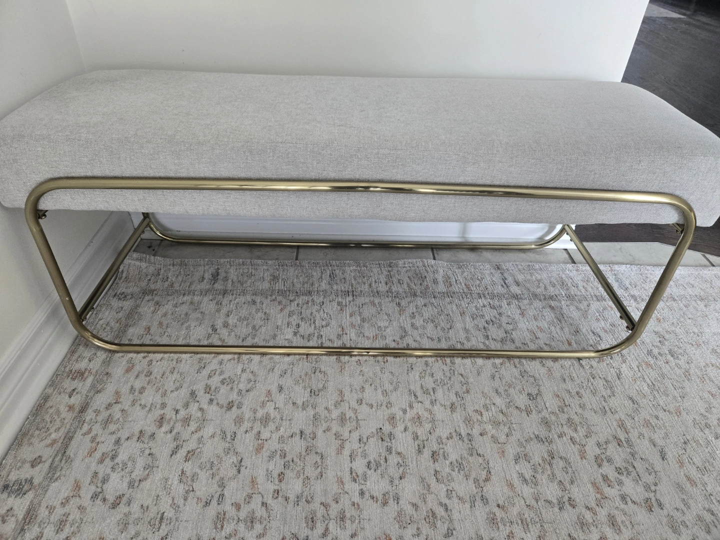 Bench with Gold Frame and Decorative Mirror - photo 3