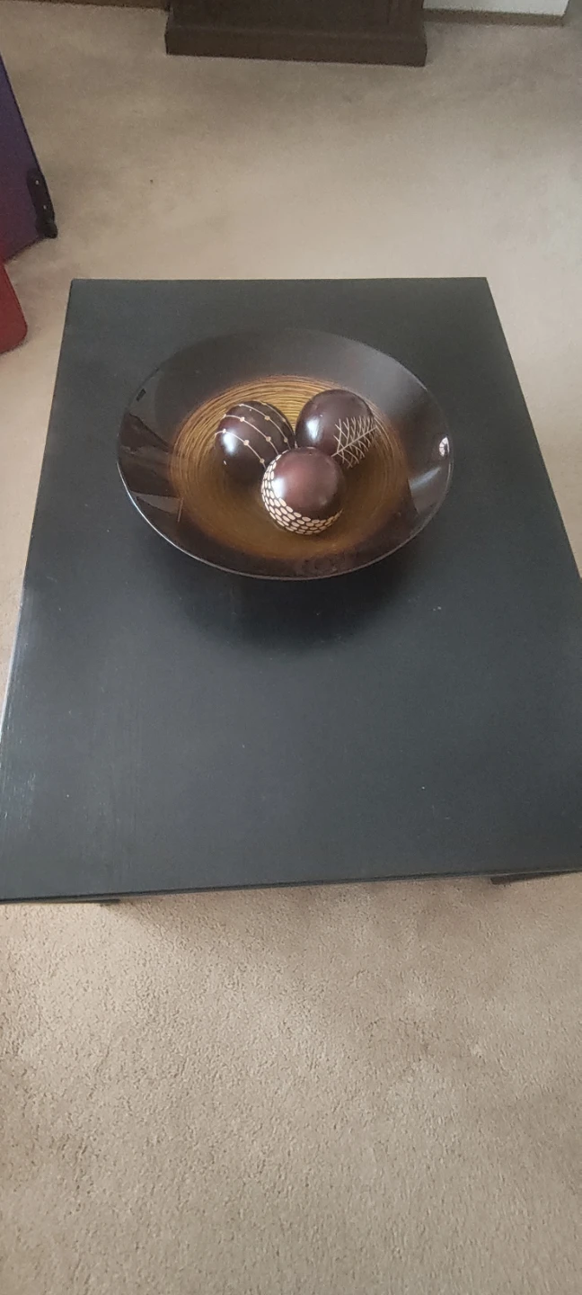 Wooden Living Room Centre Table with Decorative Bowl Spheres - photo 2