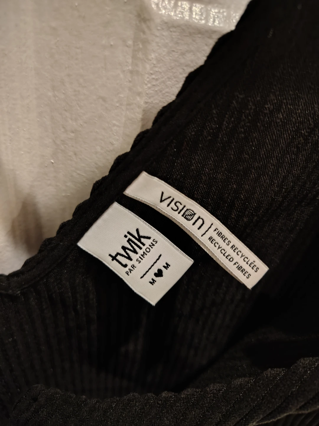 Black Corduroy V-Neck Button-Up Dress - Size M - photo 2