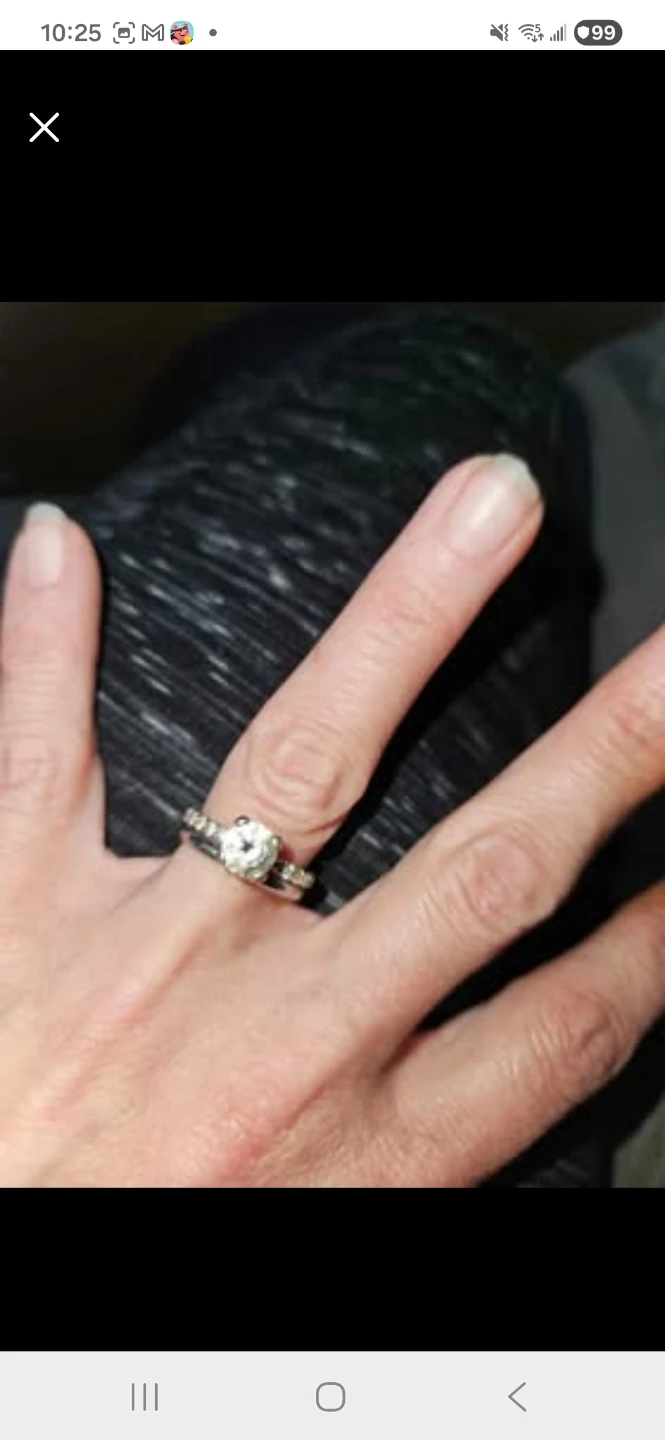 White sapphire Engagement Ring Set