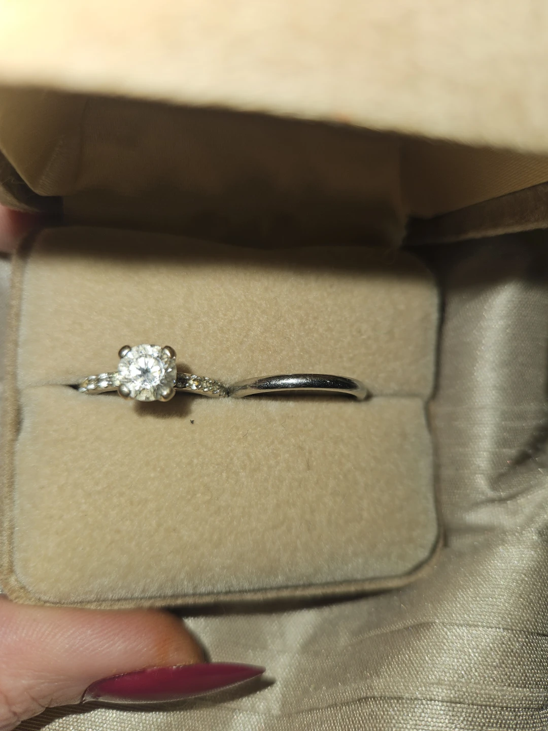 White sapphire Engagement Ring Set - photo 4