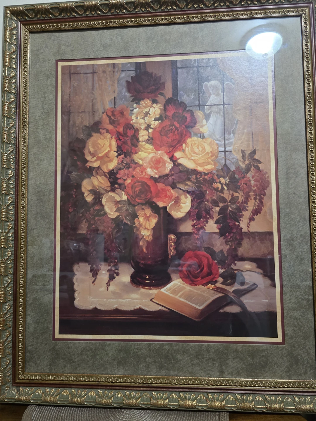 Large Vintage Home Interiors Floral Art - Travel & Fashion Theme - photo 2