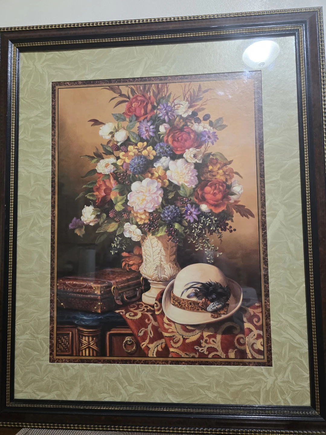 Large Vintage Home Interiors Floral Art - Travel & Fashion Theme - photo 3