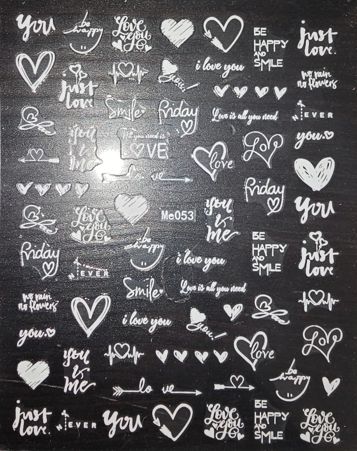 Nail Art Stickers - Hearts & Love Sayings - photo 2