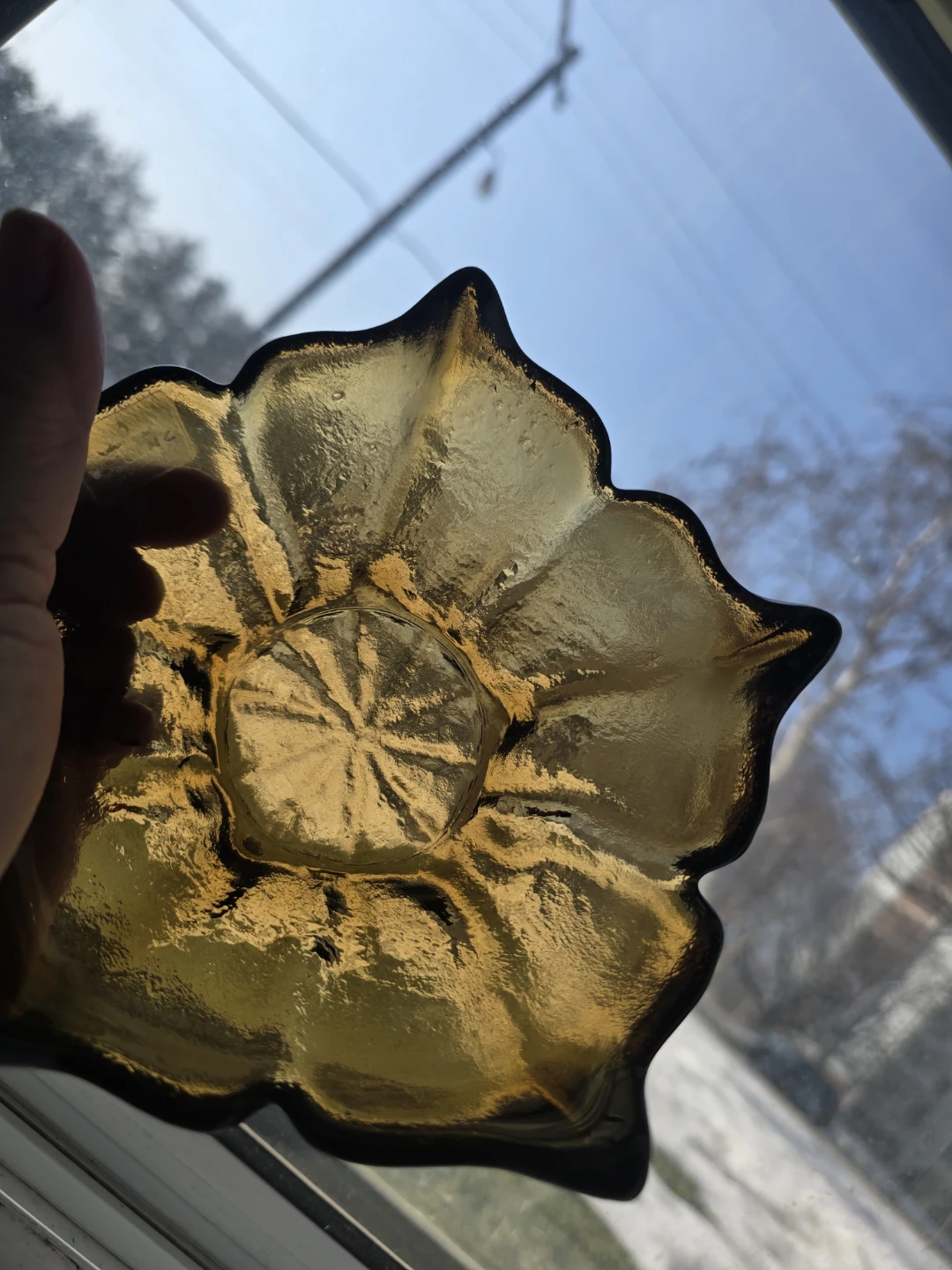 Vintage Viking Glass Amber Lotus Bowl W/Bonus MCM  Decor - photo 5