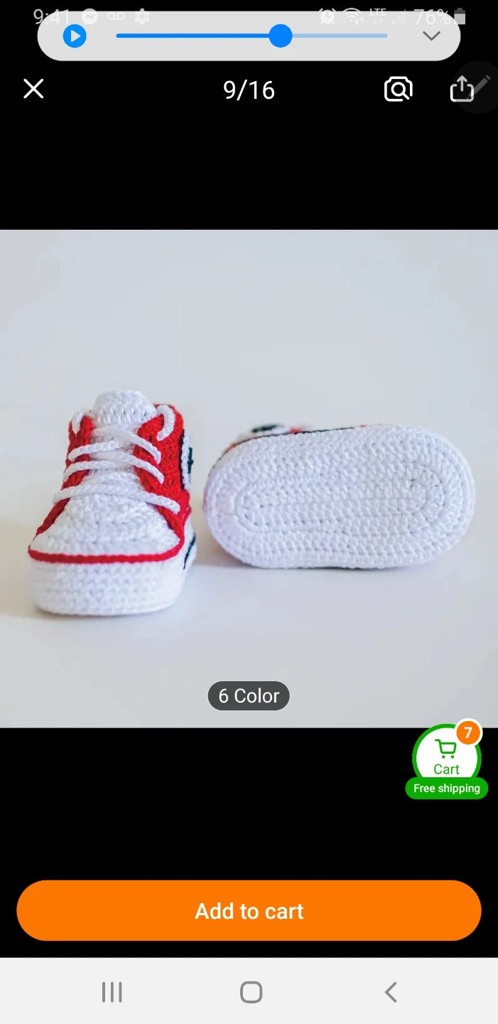 Hand crocheted booties
