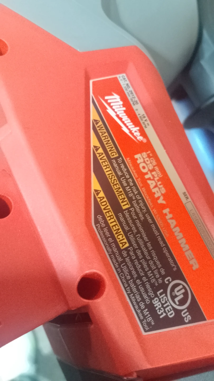 Milwaukee 1" SDS Plus Rotary Hammer