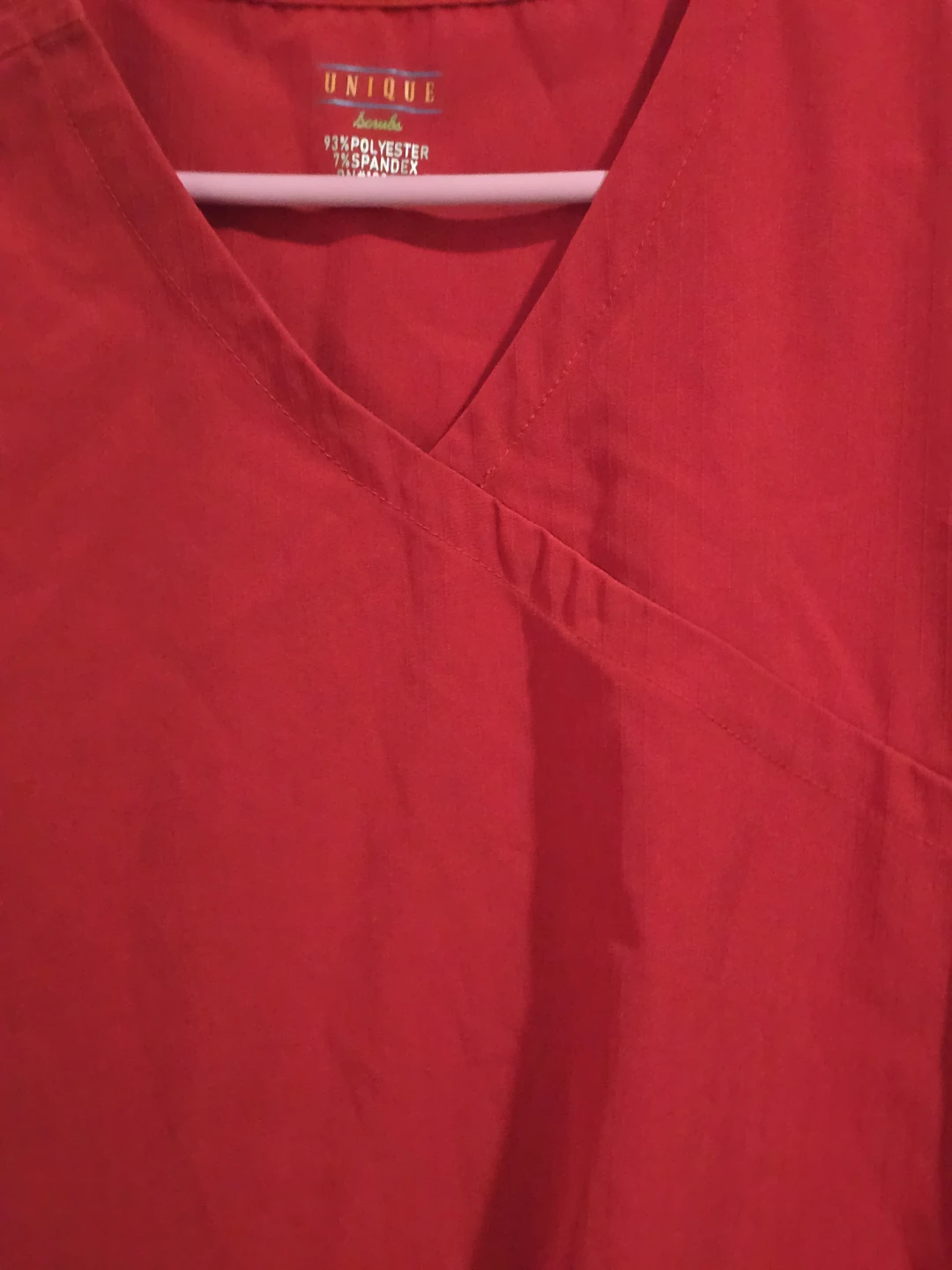 Red Unique Scrubs V-Neck Wrap Top Size 2XL - photo 2