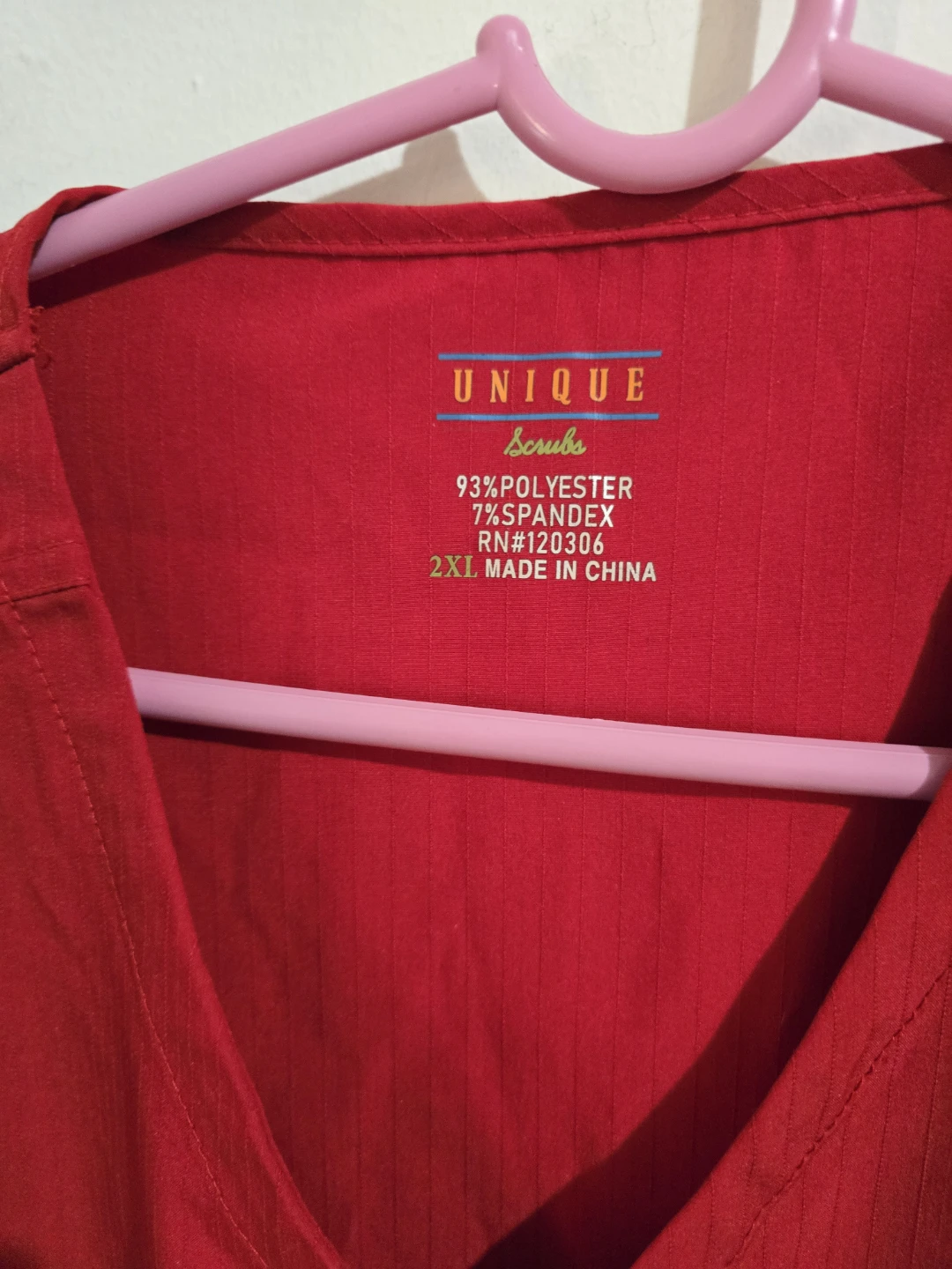 Red Unique Scrubs V-Neck Wrap Top Size 2XL - photo 4