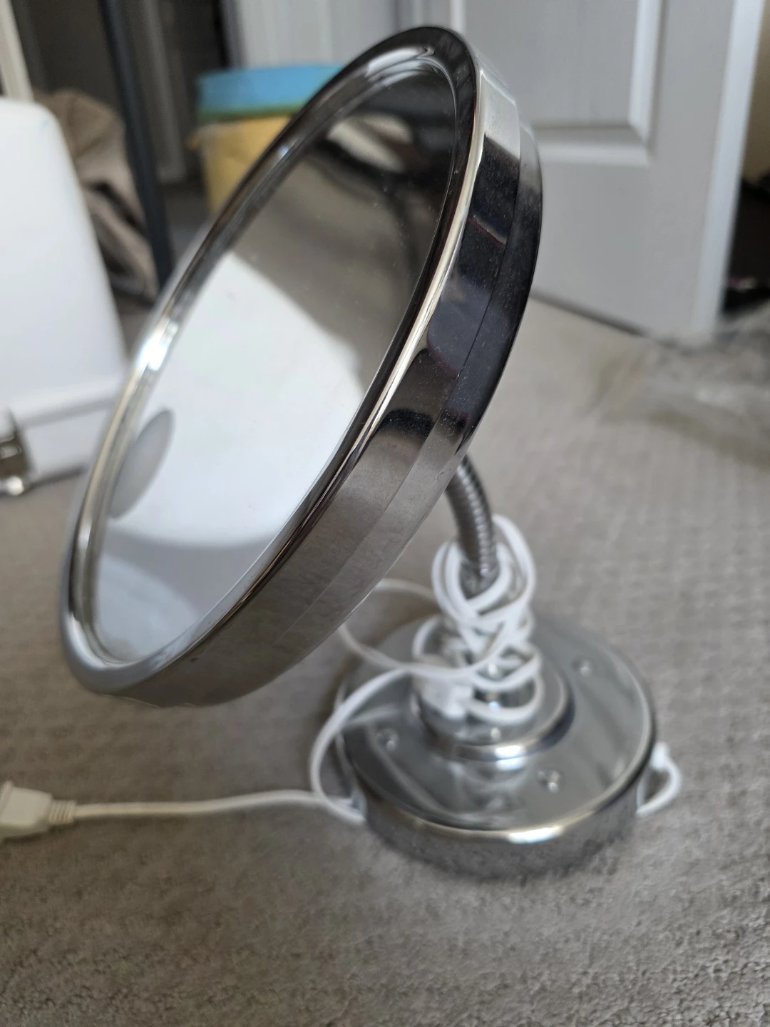 Silver Vanity Mirror with Flexible Neck
