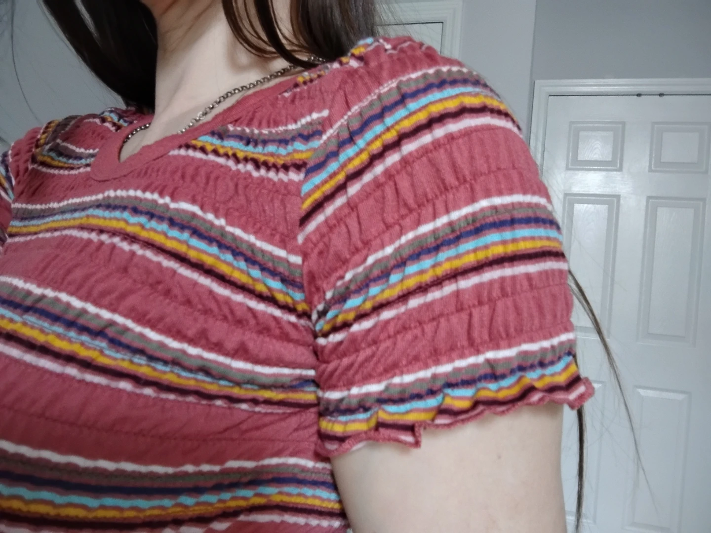 Light Red Striped Crop Top - Wild Fable - XS - photo 5