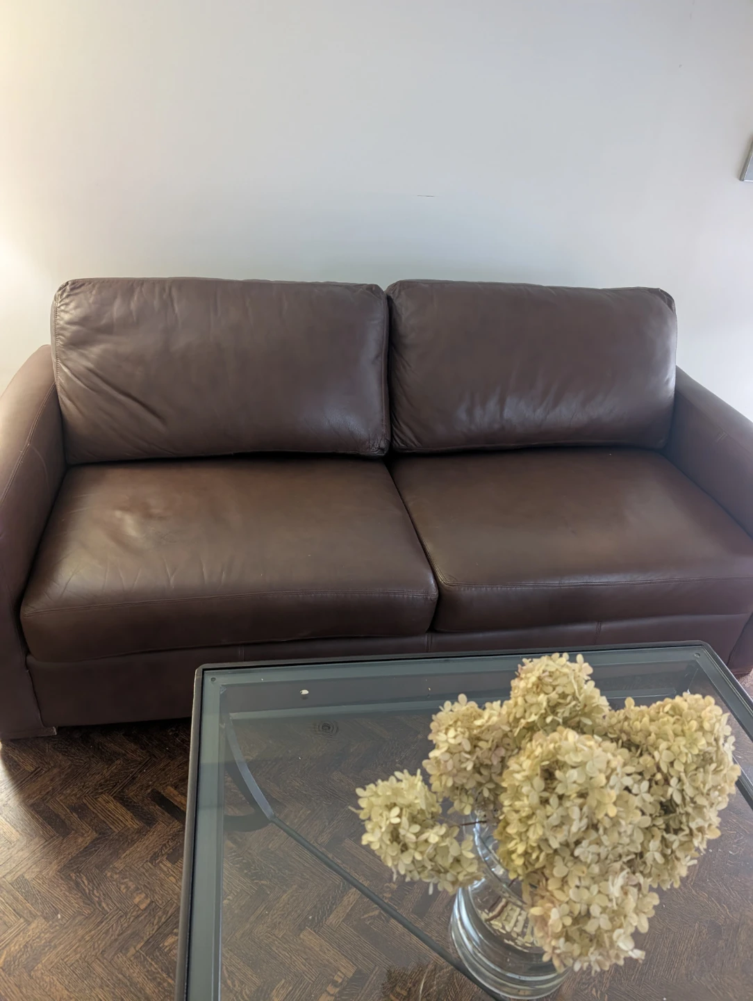 Brown Leather Sofa - photo 2