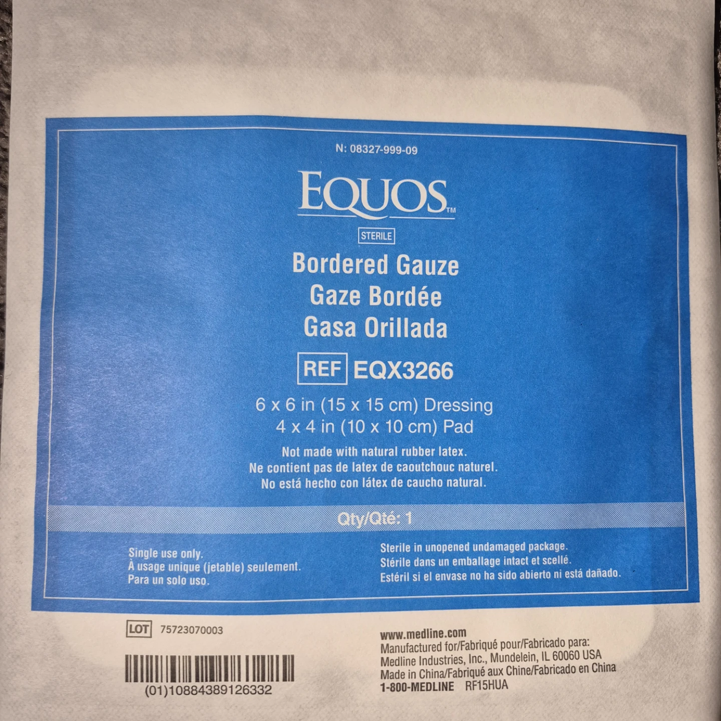 EQUOS Bordered Gauze Pad 6x6 inch