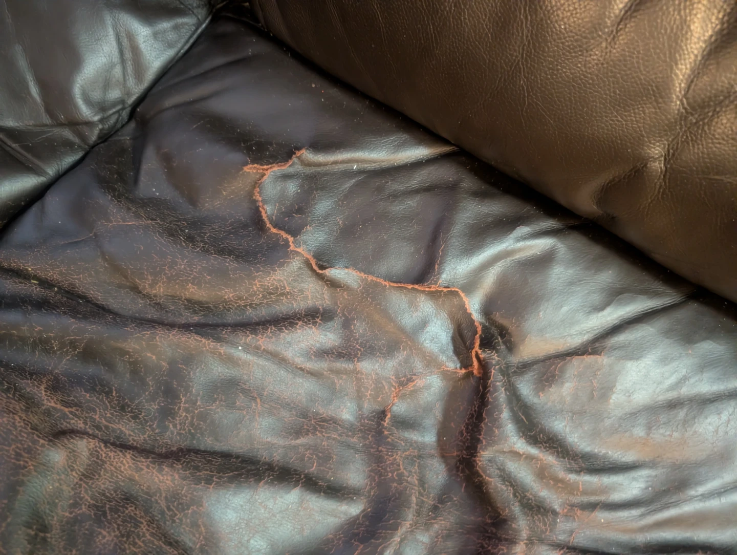 🧡Brown Leather Sofa - photo 3