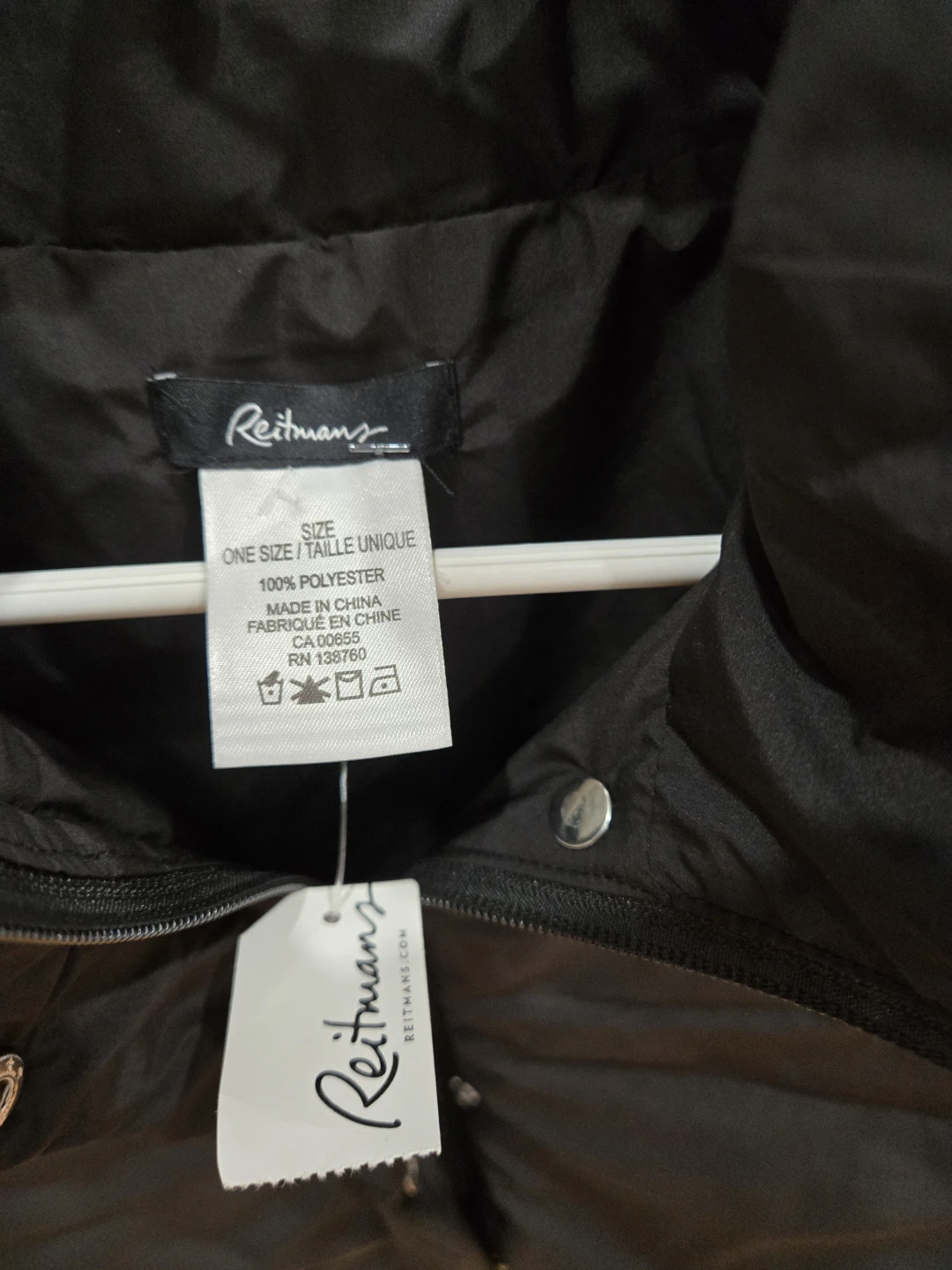 Reitmans Black Puffer Vest - One Size - photo 2