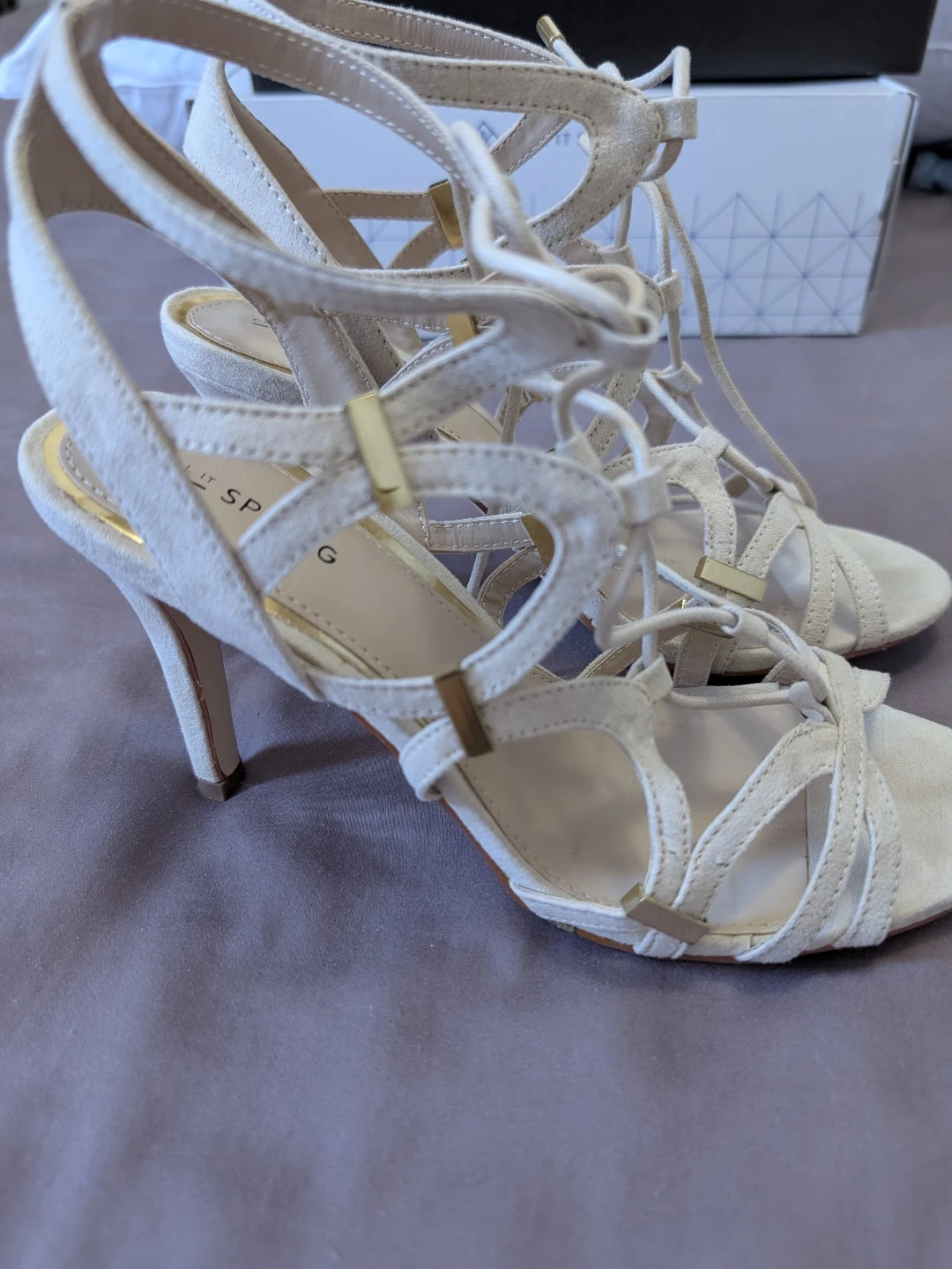Call It Spring White Lace-Up Heels
