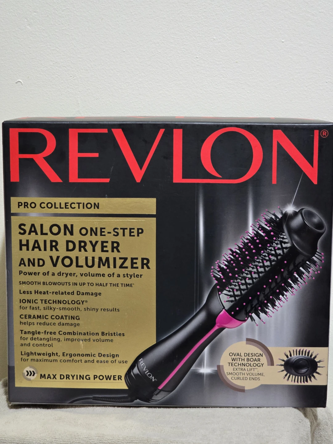 ​New Revlon One-Step Volumizer Hair Dryer - Black & Pink