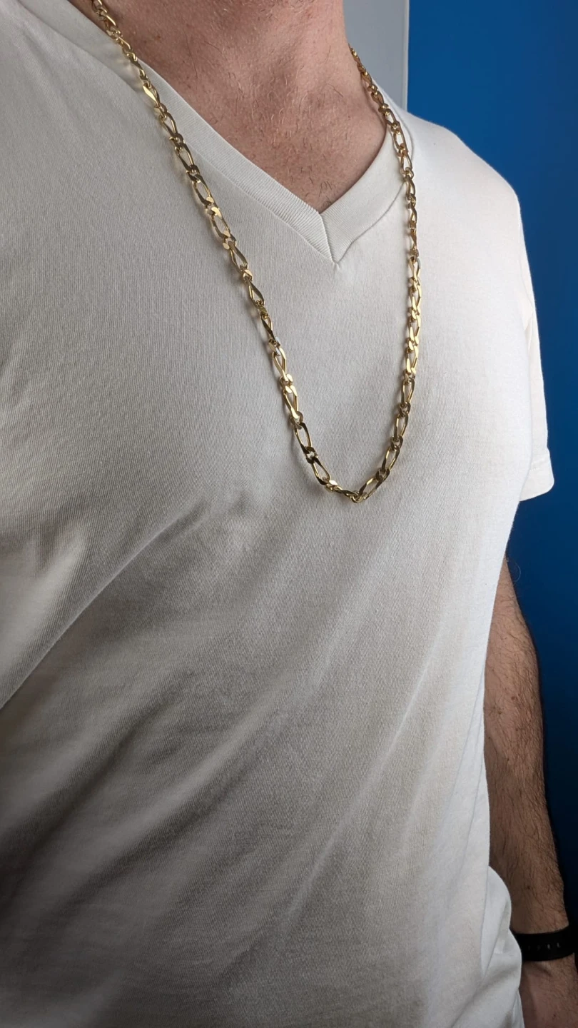 Men's Gold toned Figaro Chain Necklace
