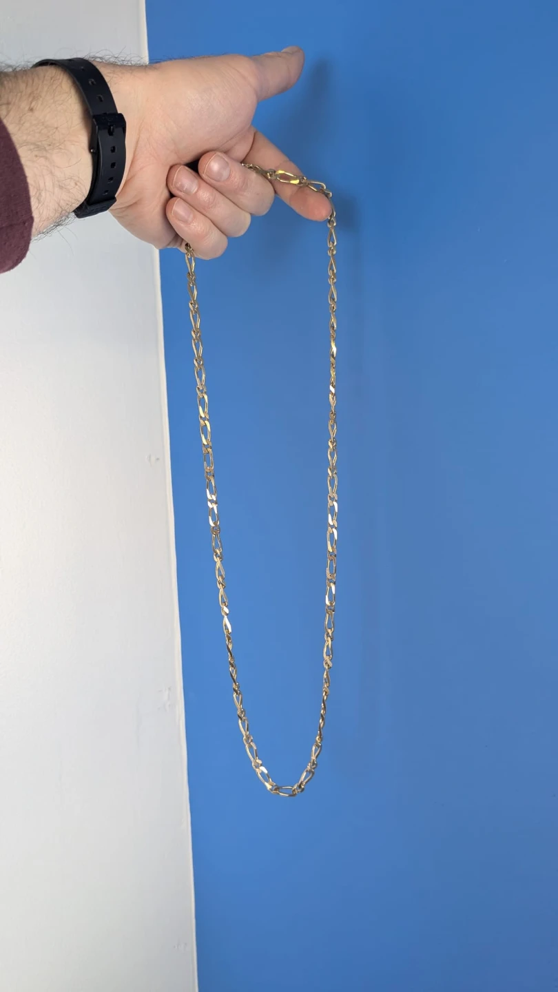 Men's Gold toned Figaro Chain Necklace - photo 4