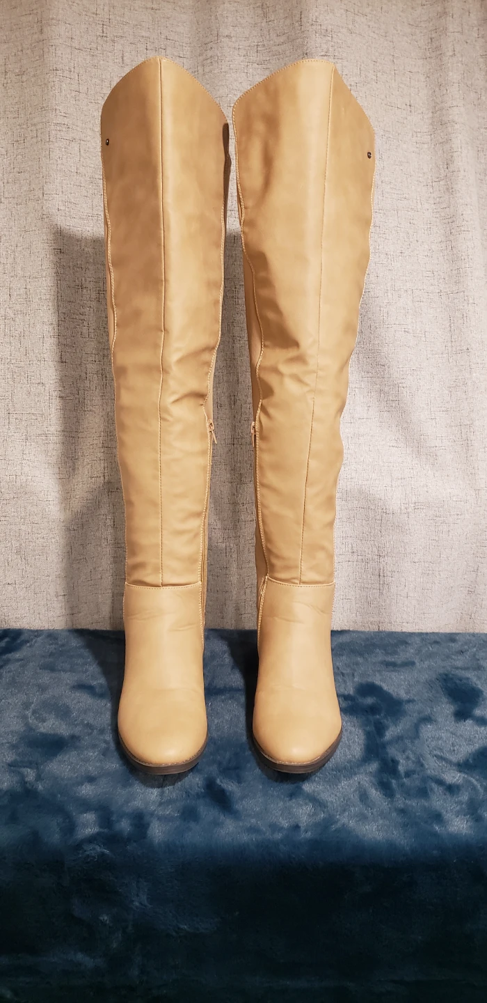 Beige Over-the-Knee Boots
