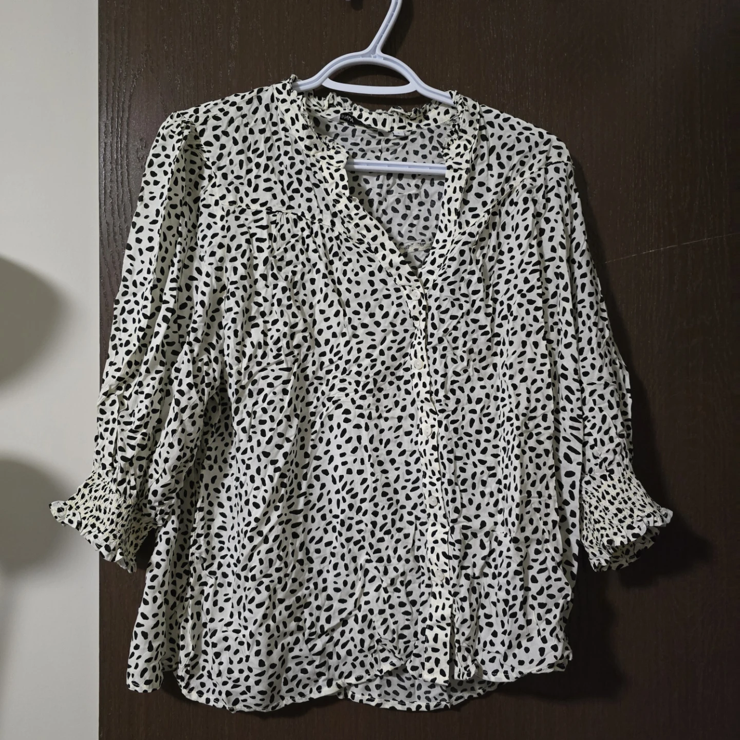 ONLY Dalmation Print Blouse - Size L