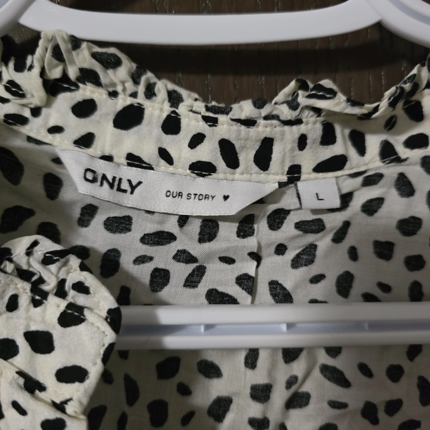 ONLY Dalmation Print Blouse - Size L - photo 2
