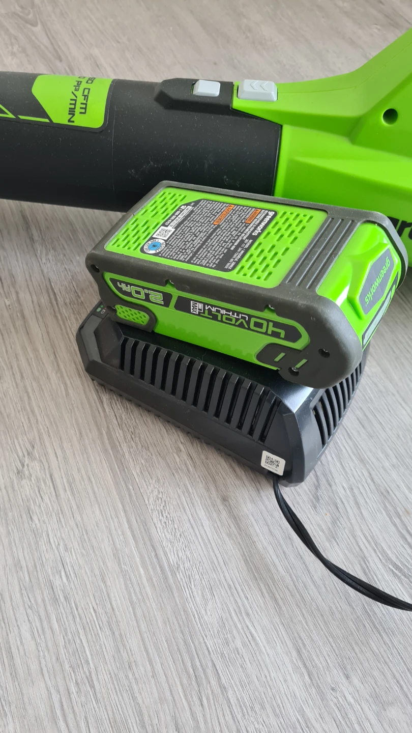 Greenworks cordless leaf blower + battery and charger - photo 4
