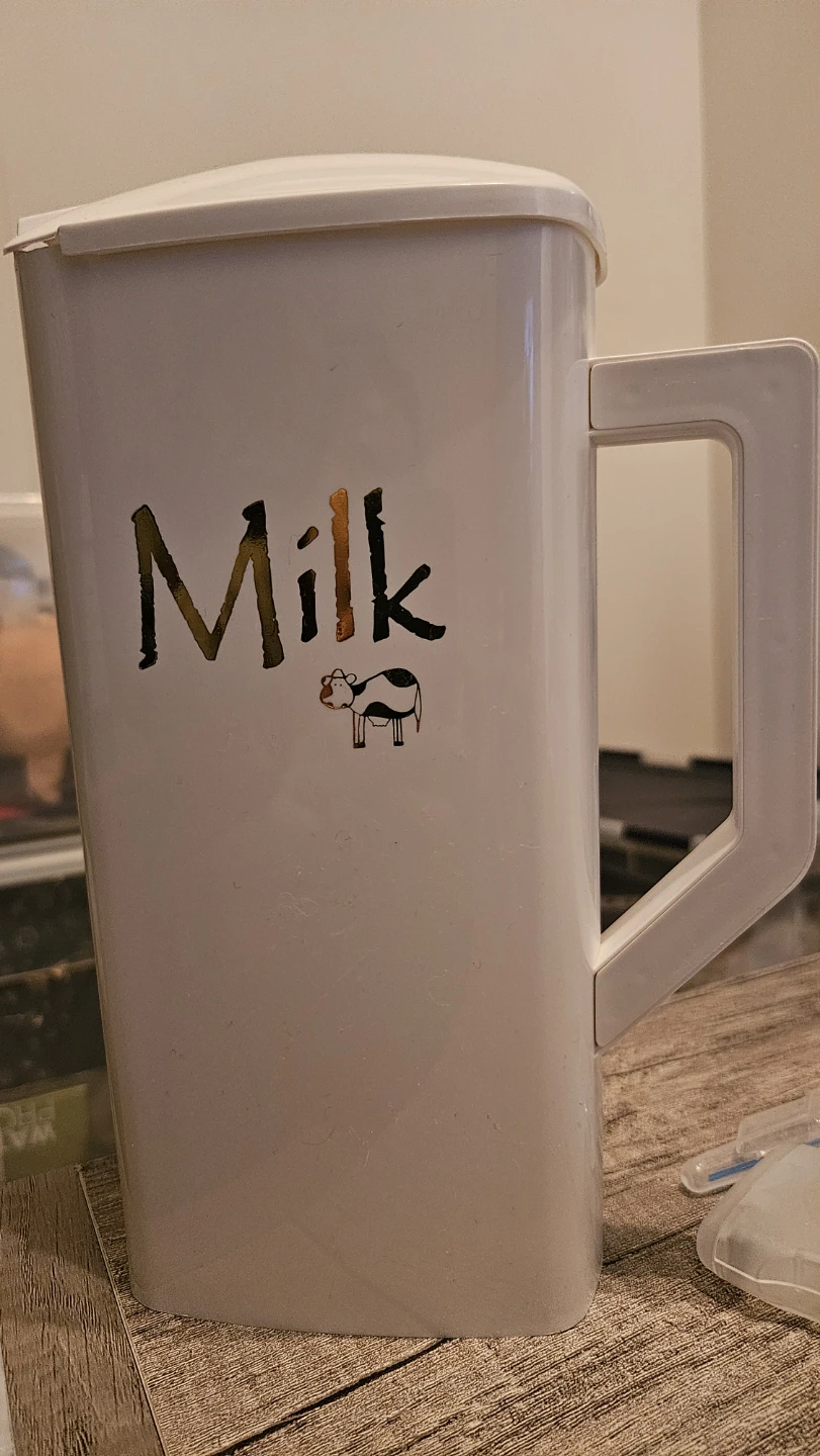 White Milk Jug Pitcher with Cow Decal
