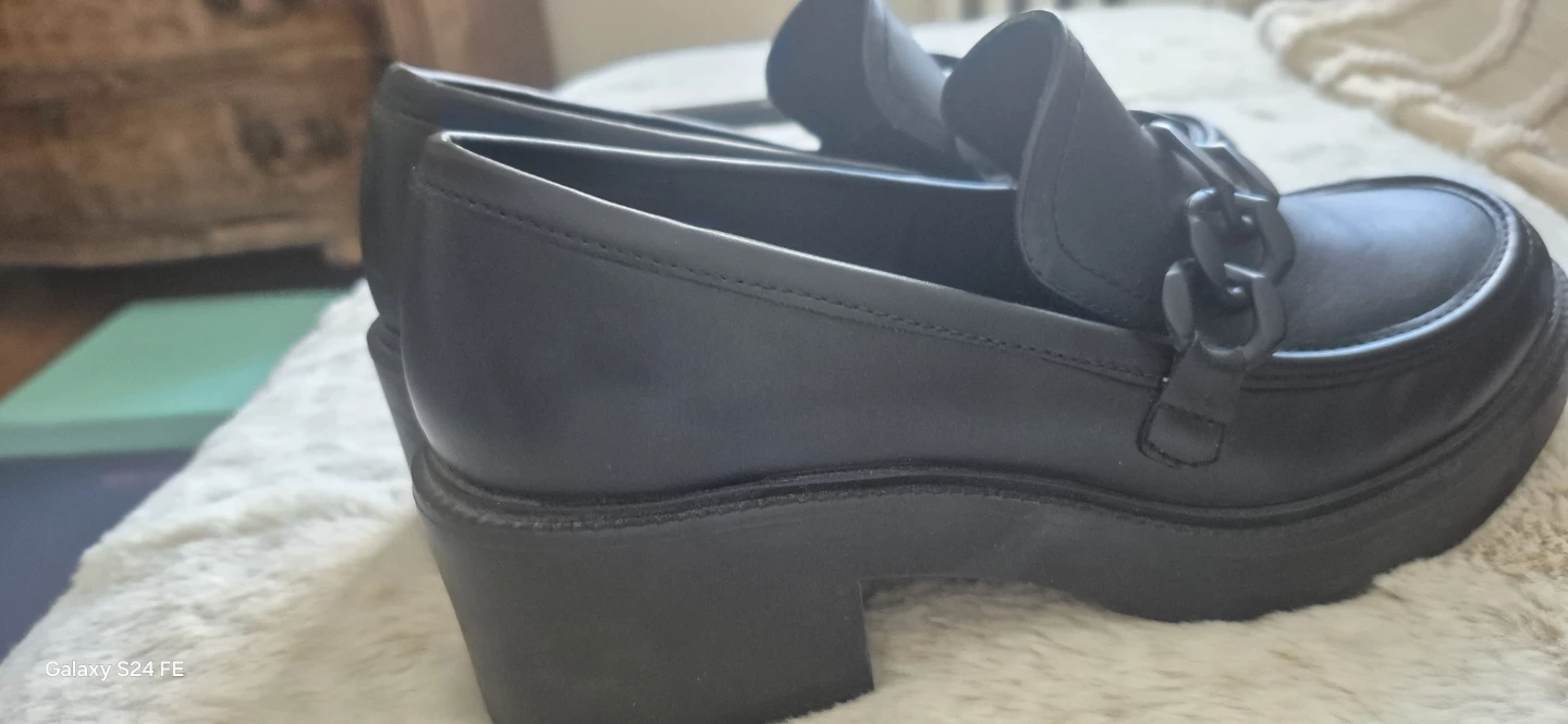 Call It Spring Black Loafers with Chain Detail - photo 3