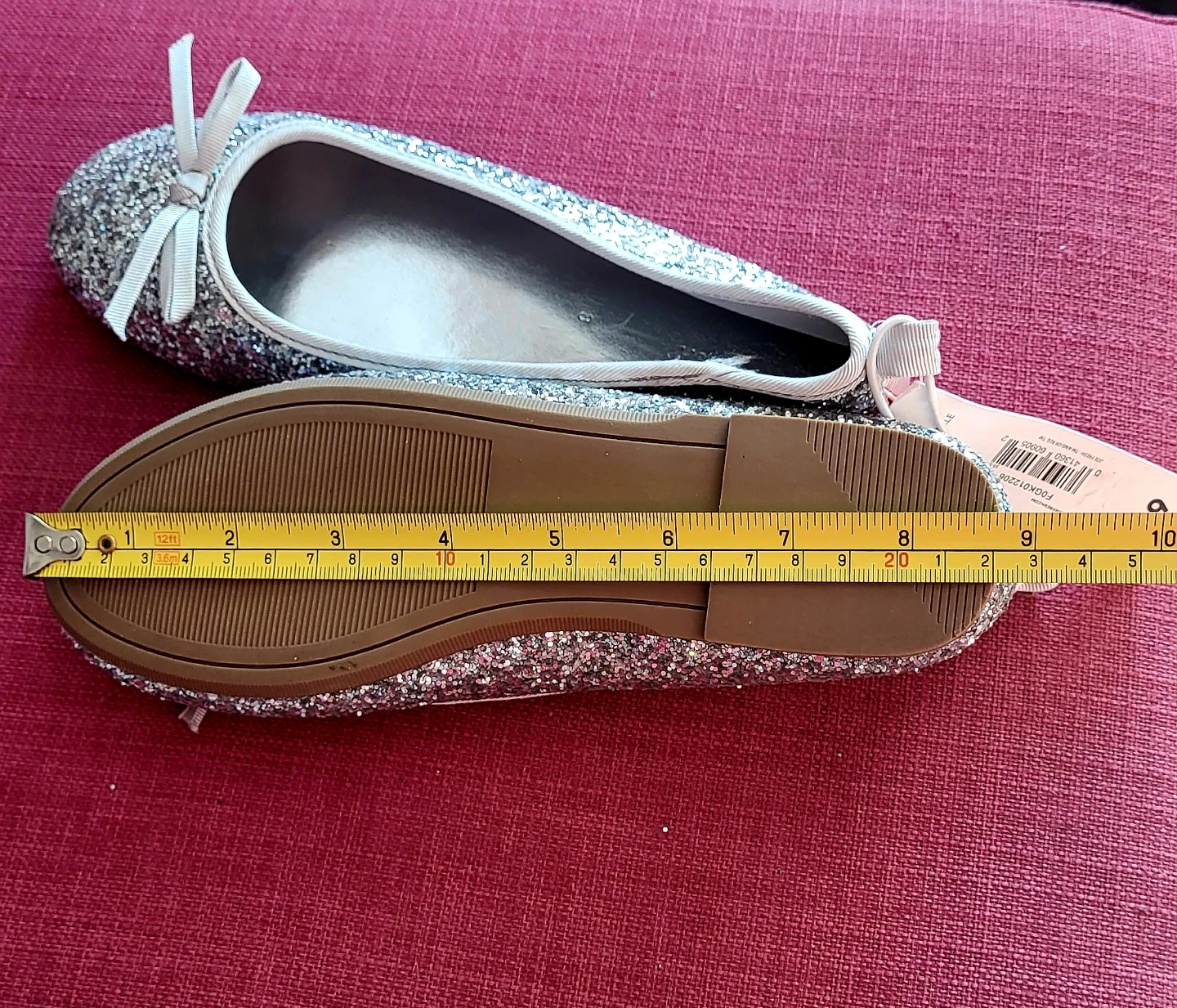 Joe Fresh Silver Glitter Ballet Flats - Size 3 - photo 3