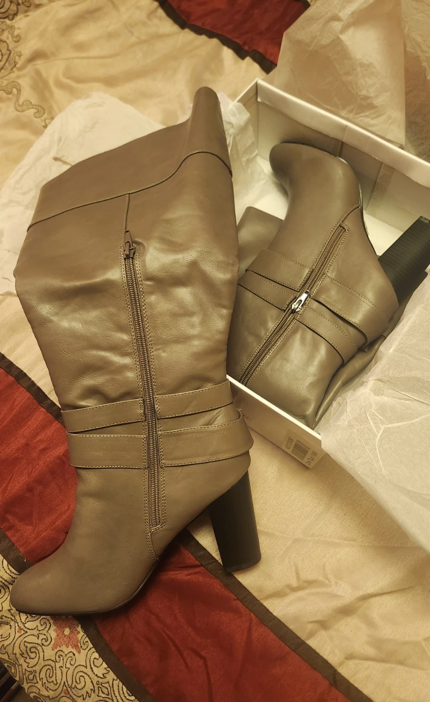 Ashley Stewart Women's Taupe Tall Boots Size 10W - photo 2