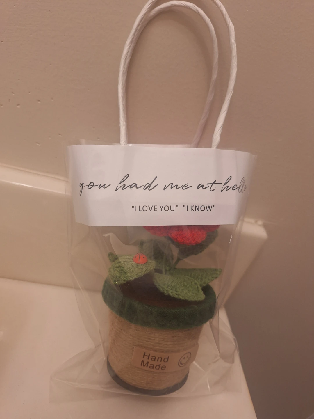 Handmade Crochet Rose Decoration with gift bag - photo 2