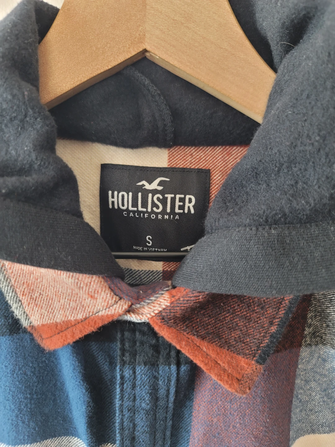 Hollister Hooded Flannel Shacket Sz S Cotton Grunge Coastal - photo 2