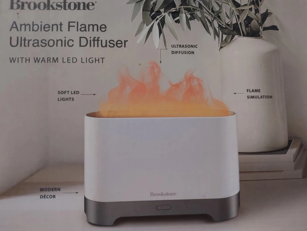 Brookstone Ambient Flame Ultrasonic Diffuser with Warm LED Light
