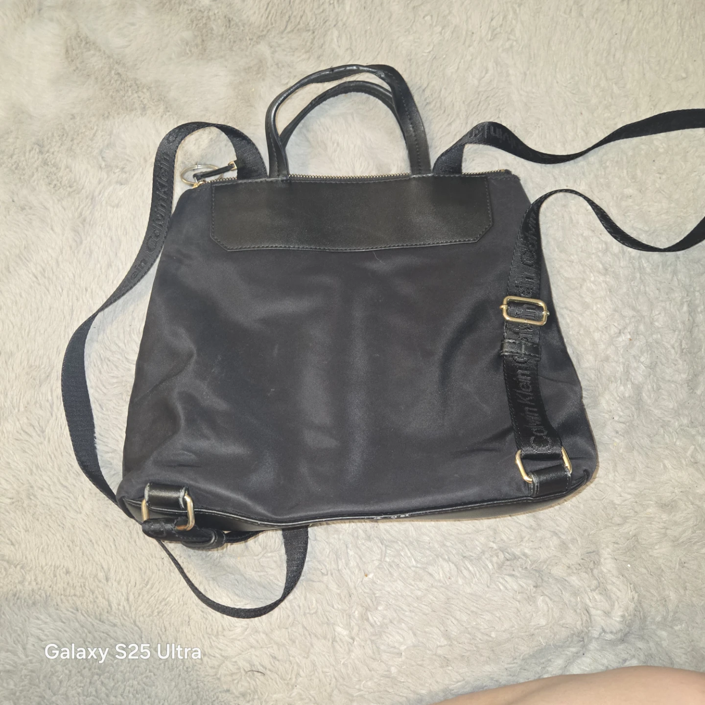 Calvin Klein Black Nylon Backpack with Faux Leather Trim - photo 3