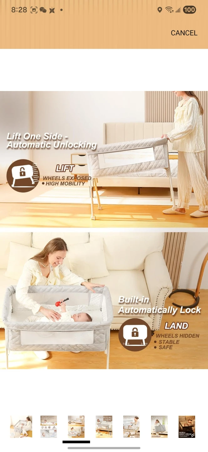 4 Height-Adjustable Bassinet - Grey - photo 4