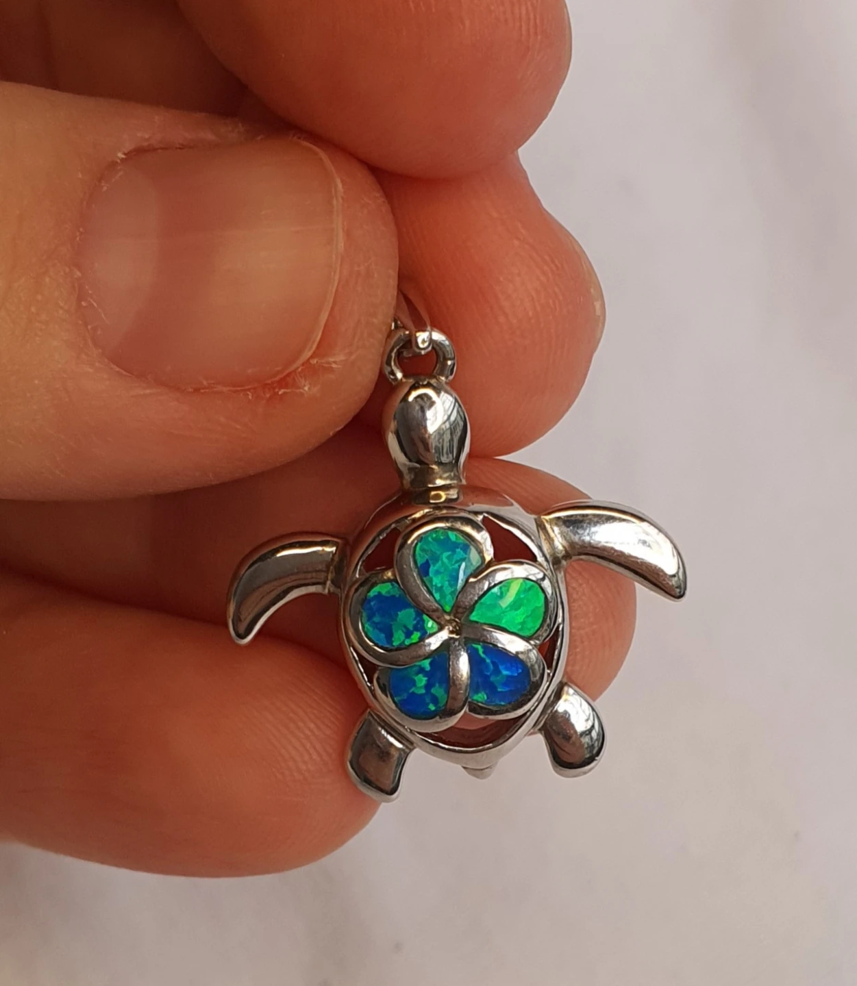 Sterling Silver Turtle Pendant Necklace - photo 2