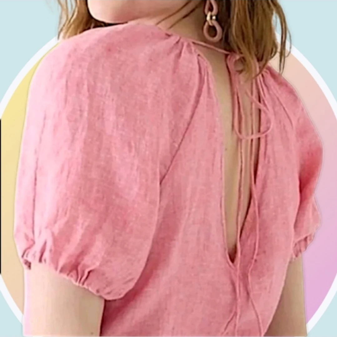 NWT Sz 8 J Crew Reversible V Back Linen Scoop Neck Top 🏆 - photo 4