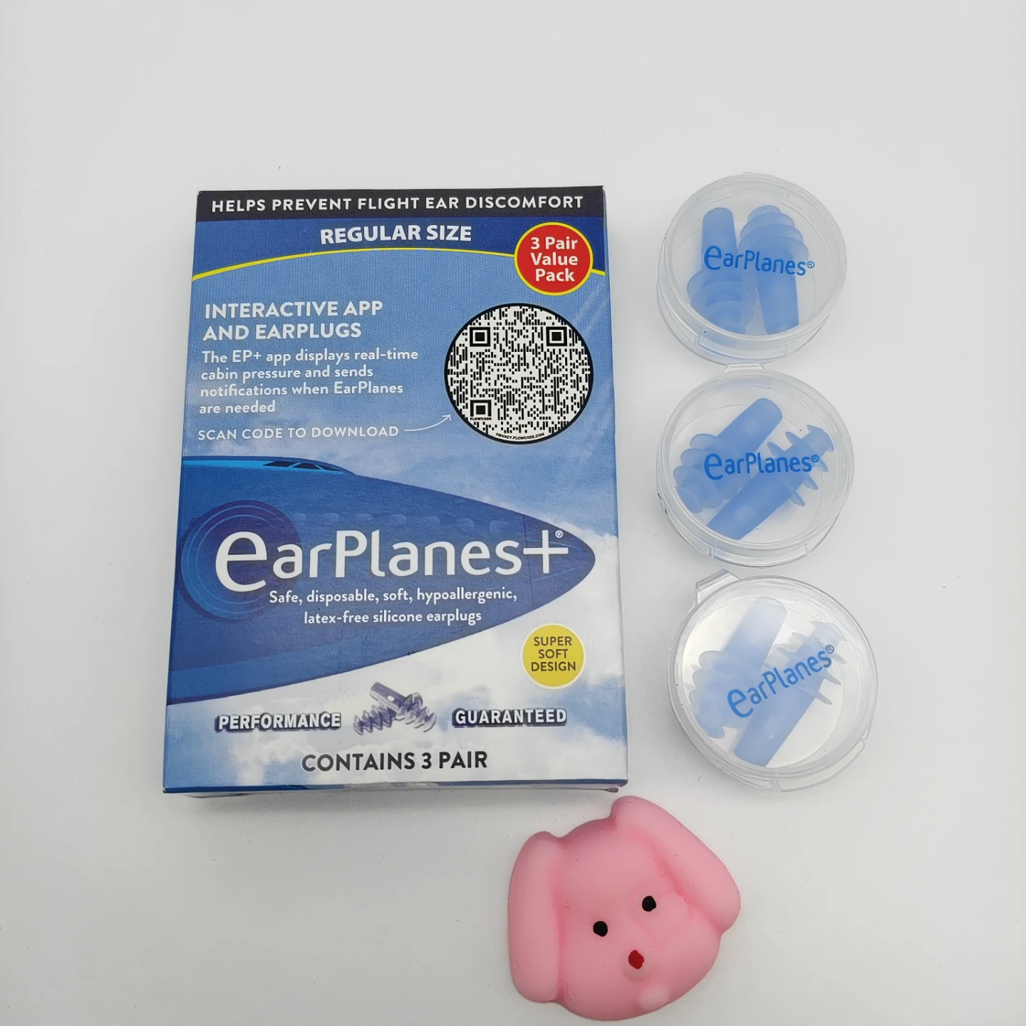 EarPlanes+ Regular Size Earplugs - 3 Pair Value Pack