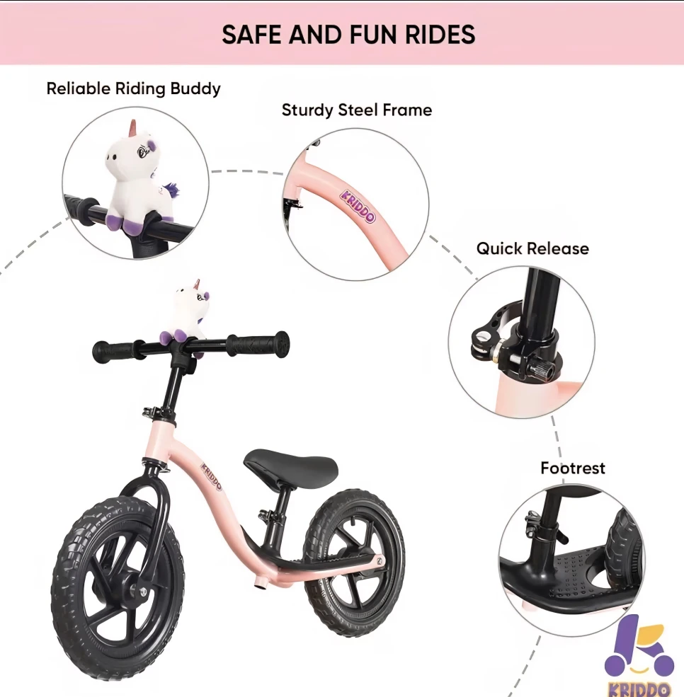 Kriddo Balance Bike - Pink Model: KB001 - photo 3