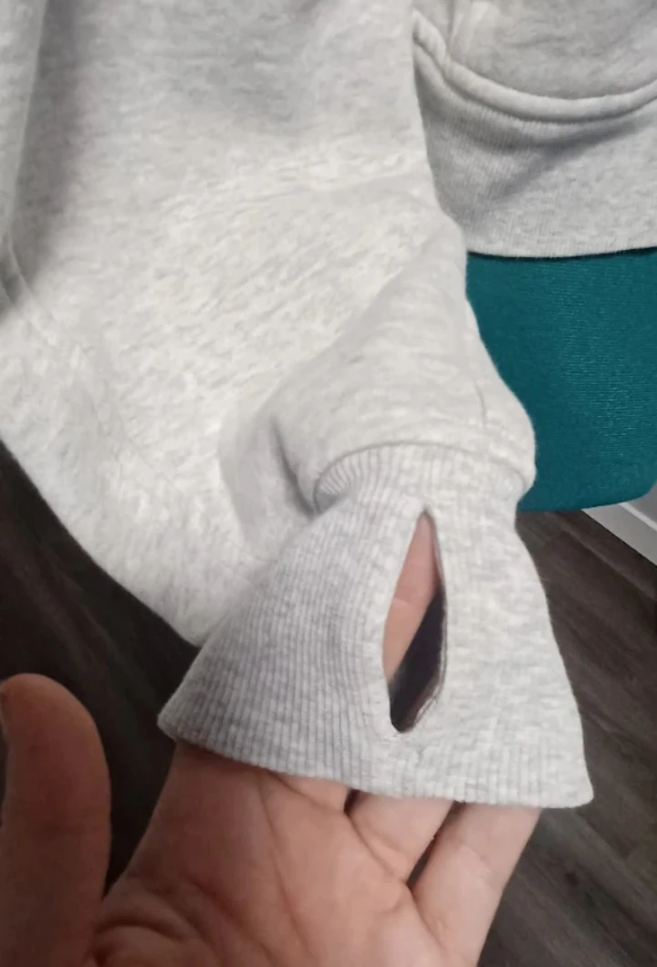 Lululemon Grey Half Zip Hoodie with Thumb Holes - photo 4