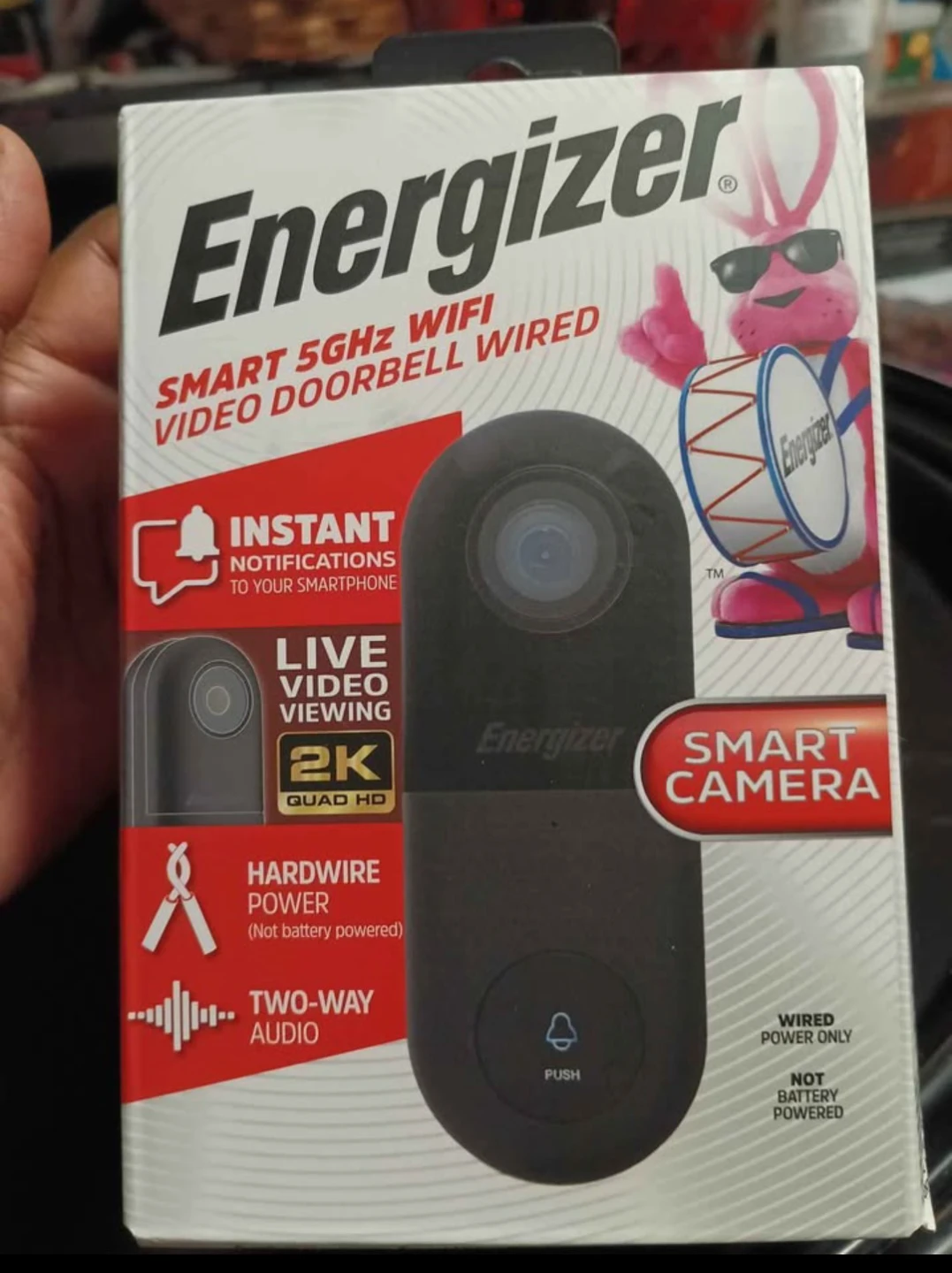 New!!! Energizer Smart 5GHz WiFi Video Doorbell Wired