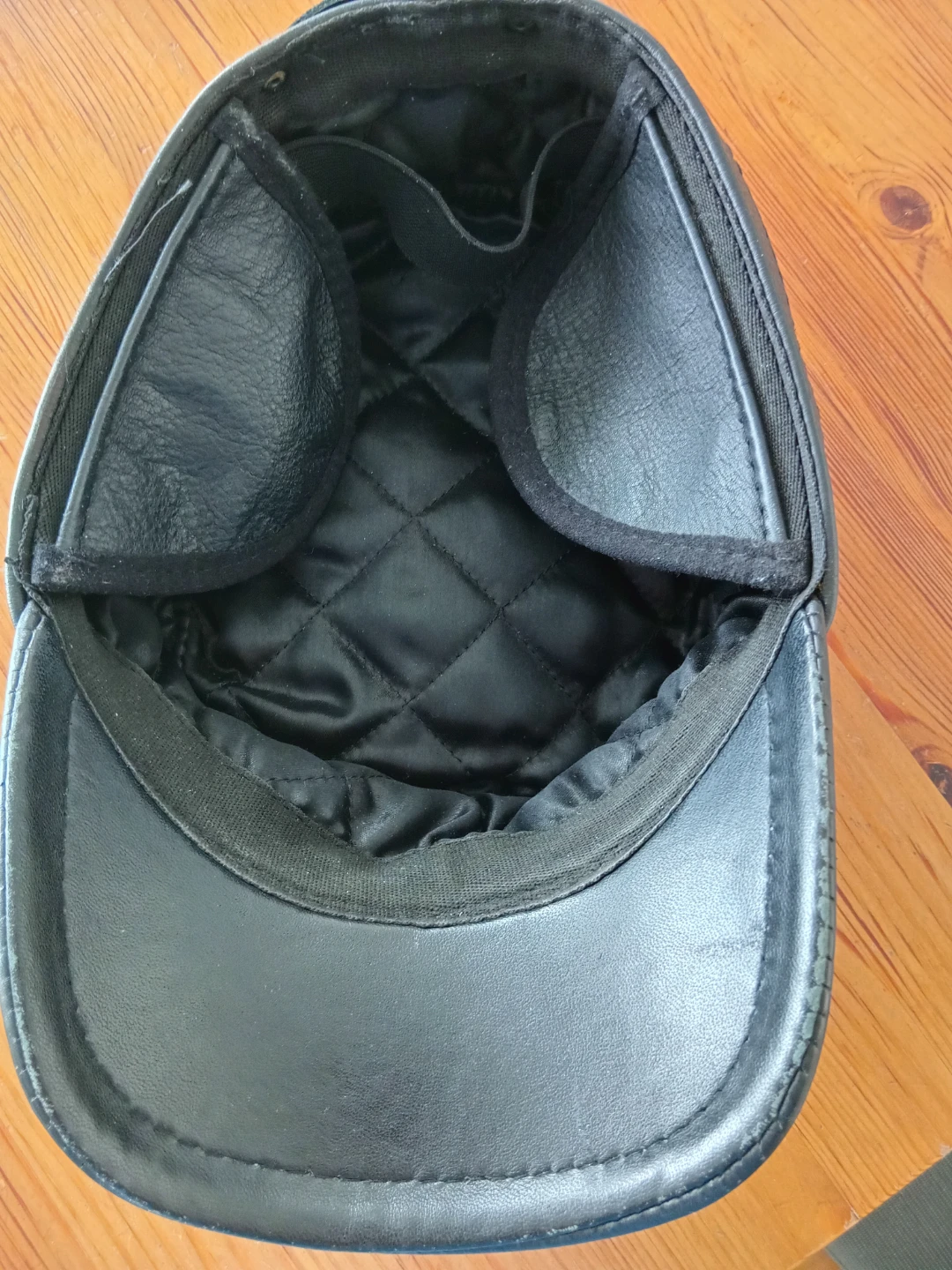 Black Leather Military Style Cap with Ear Flaps - photo 3