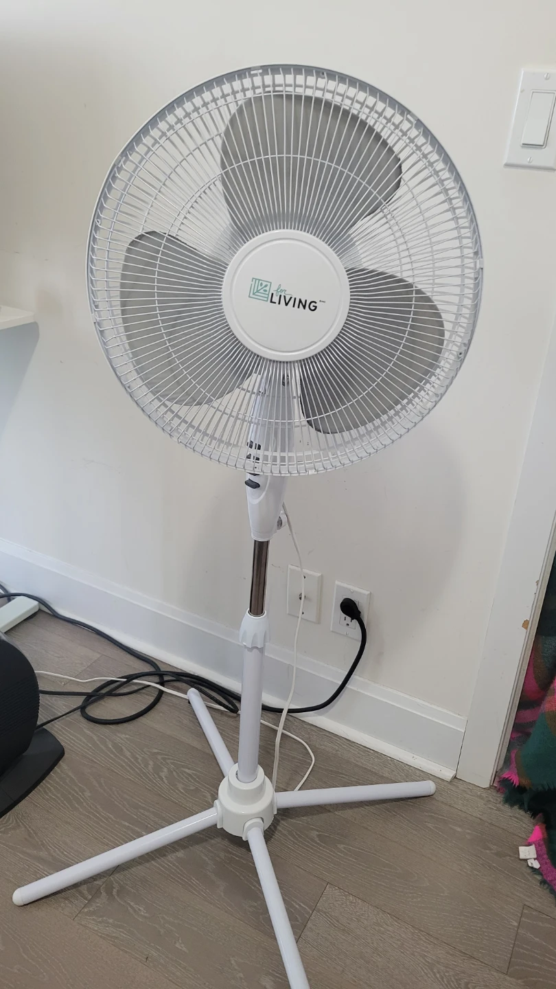 For Living White Pedestal Fan