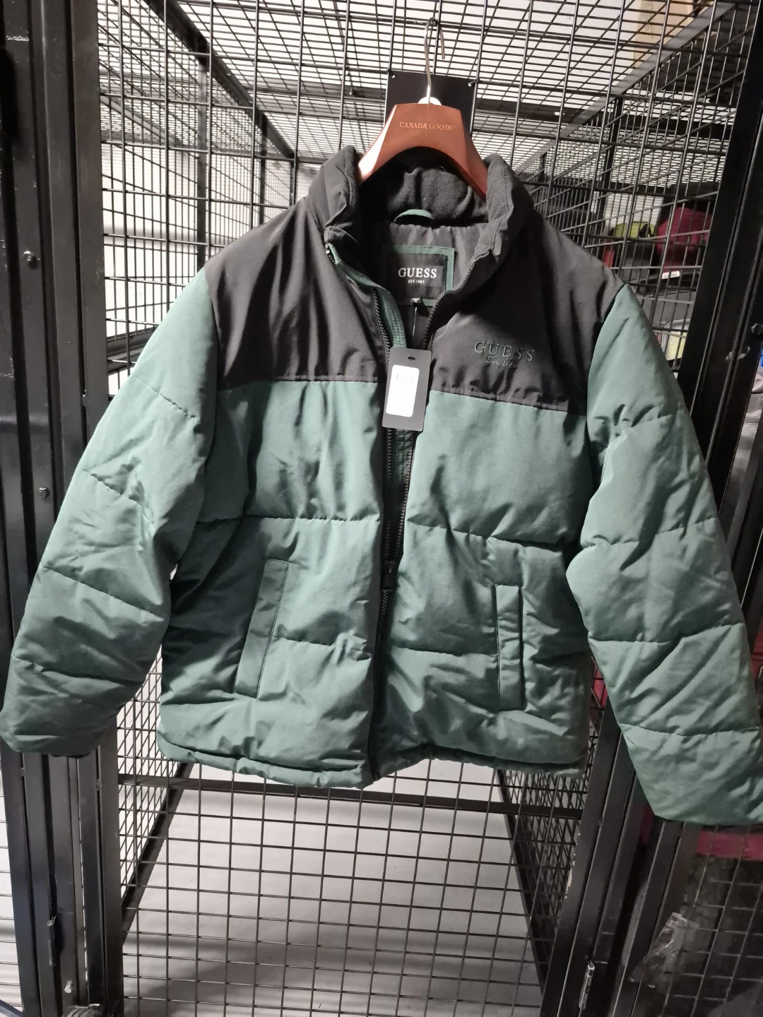 Guess Puffer Jacket - Green/Black - XL