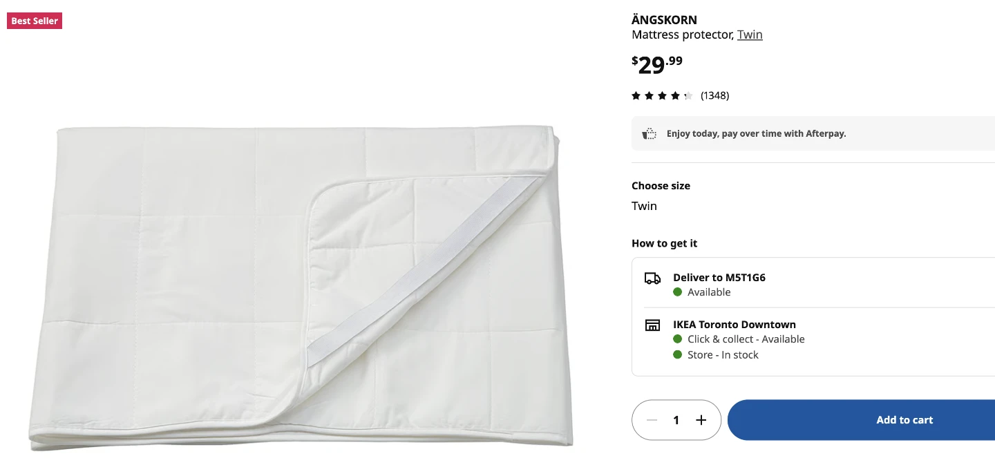 IKEA ÄNGSKORN Mattress Protector - Twin - Like new