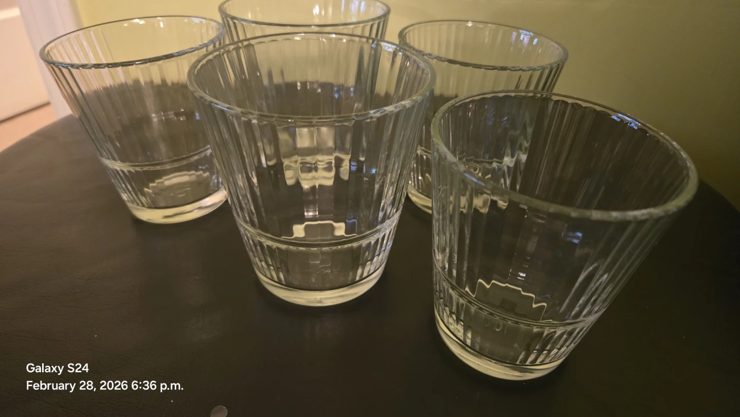 Set of 5 Clear Glass Tumblers - photo 3