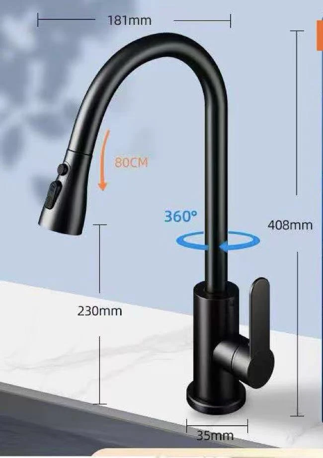 Kitchen Faucet Pull-Down Sprayer Chrome or Black - photo 3
