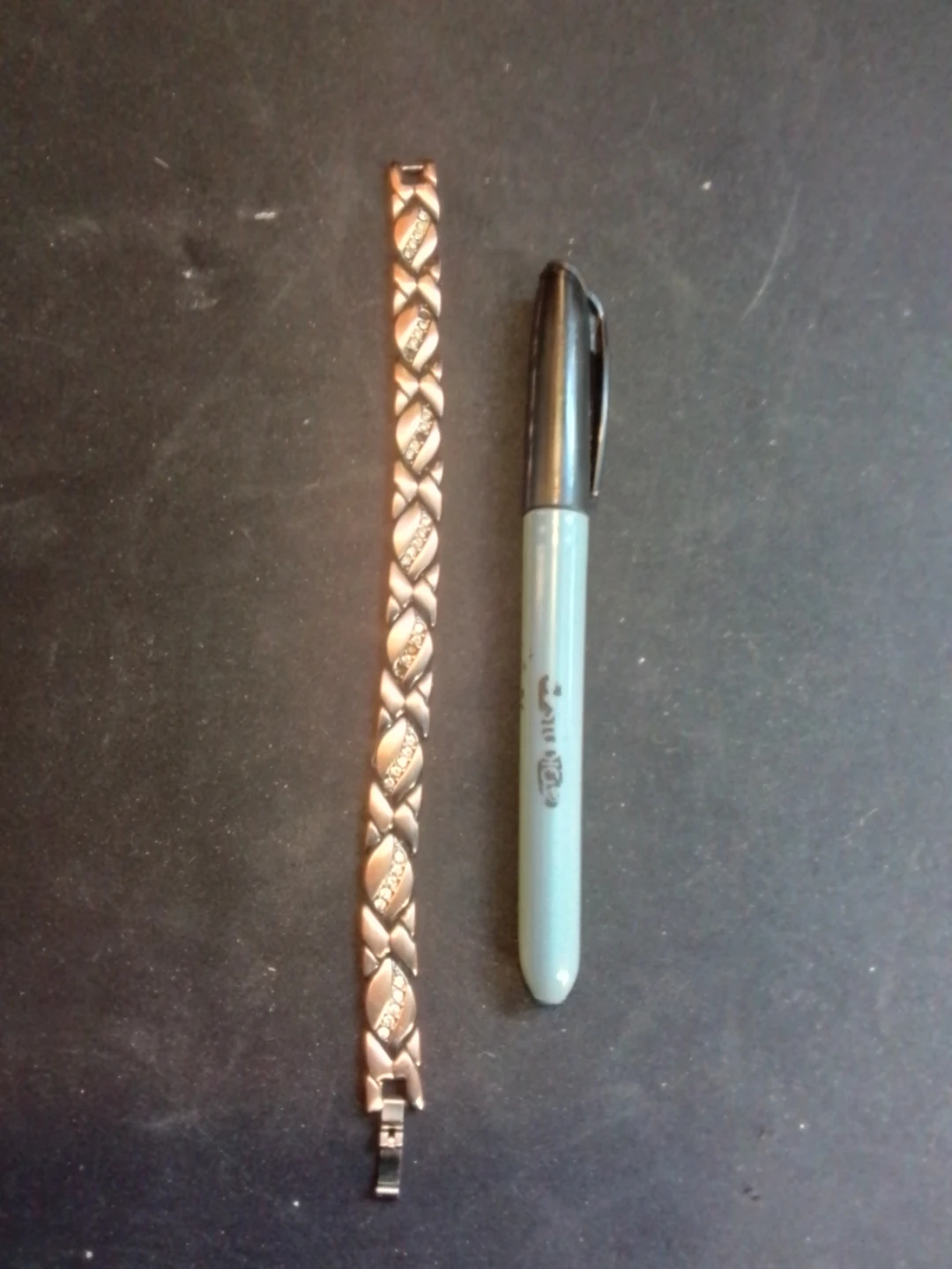 Vintage Copper Tone Bracelet with Rhinestones - photo 3