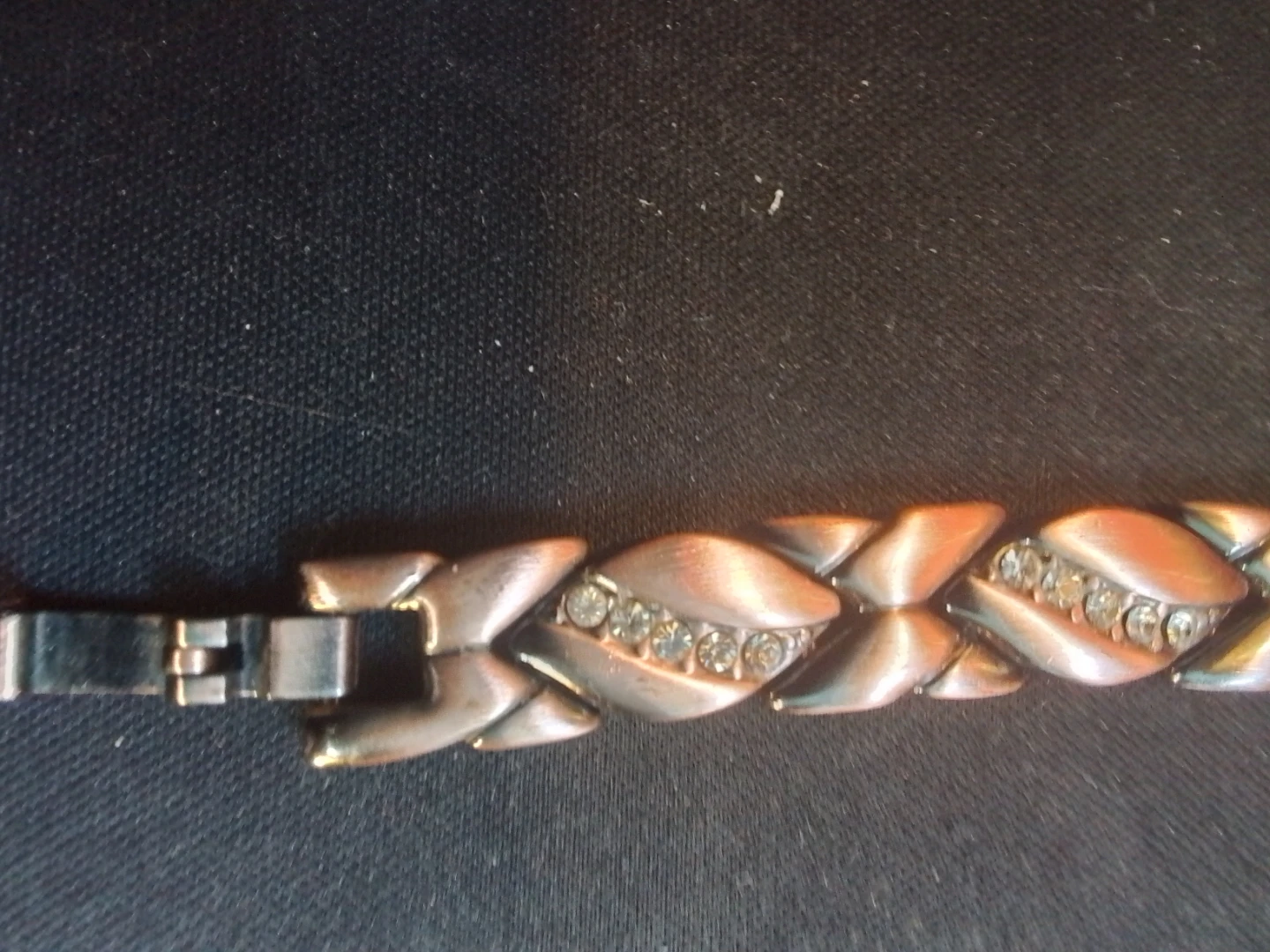 Vintage Copper Tone Bracelet with Rhinestones - photo 5